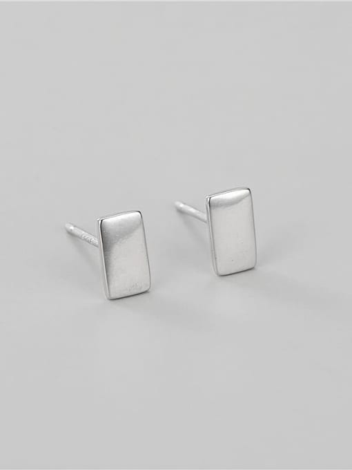Rectangular Earrings 925 Sterling Silver Geometric Minimalist Stud Earring