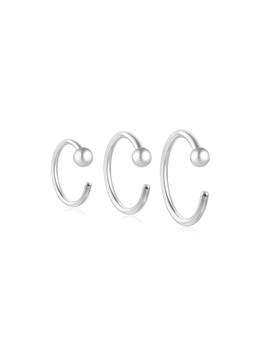 3 pieces per set in white gold color 2 925 Sterling Silver Rhinestone Geometric Minimalist Huggie Earring