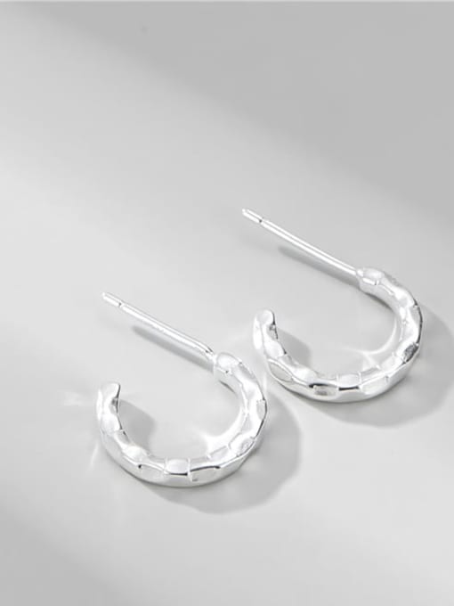 Textural arc ring 925 Sterling Silver Geometric Minimalist Stud Earring