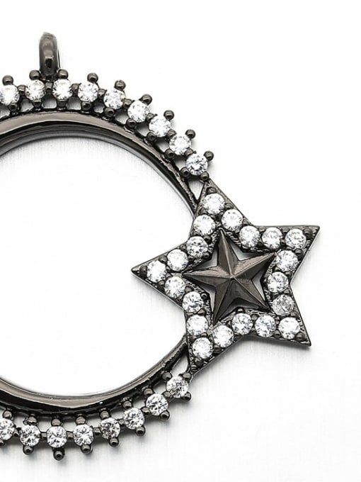 Gun black Copper Ring Star Necklace Pendant