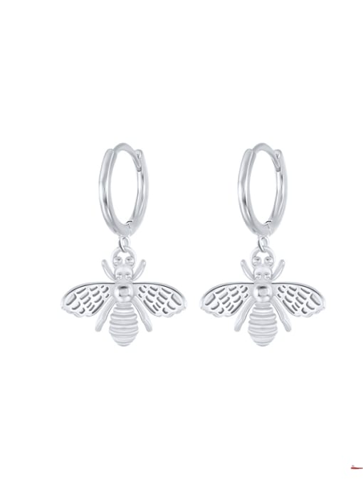 YUANFAN 925 Sterling Silver Bee Minimalist Huggie Earring 2