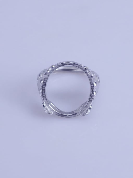 Supply 925 Sterling Silver 18K White Gold Plated Geometric Ring Setting Stone size: 15.5*18mm 0