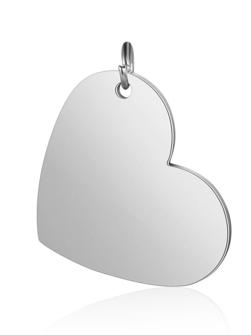XT619 1 Stainless steel Heart Charm Height : 20mm , Width: 26mm