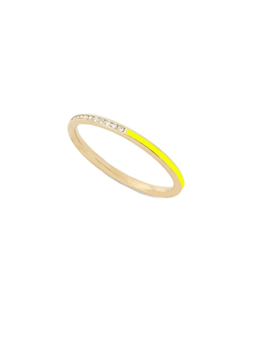 Gold Yellow US 7 925 Sterling Silver Enamel Geometric Minimalist Band Ring