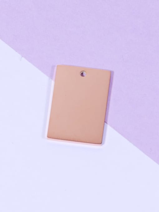 rose gold Stainless steel Rectangle Minimalist Small Tag