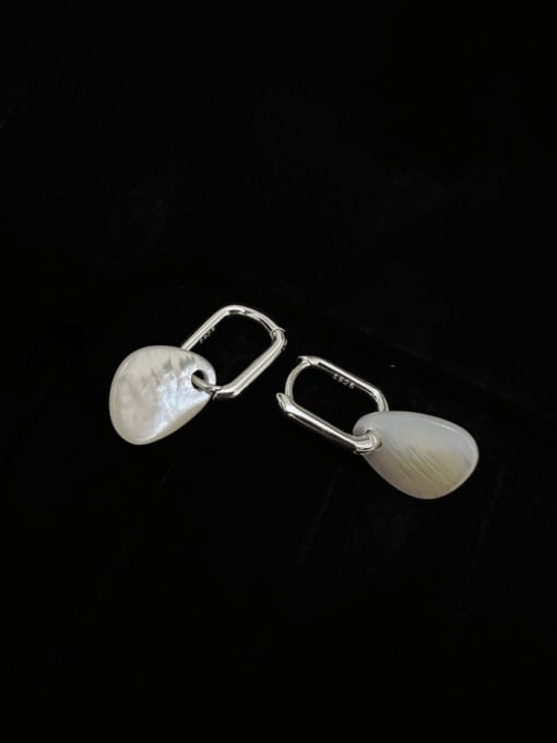 ARTTI 925 Sterling Silver Shell Irregular Minimalist Huggie Earring 0