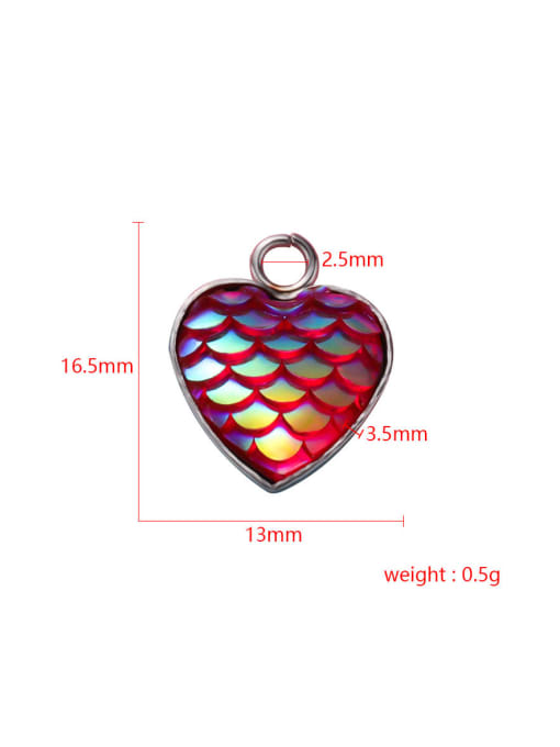 MEN PO Stainless Steel Heart Accessories Heart Shaped Fish Scale Pendant 1