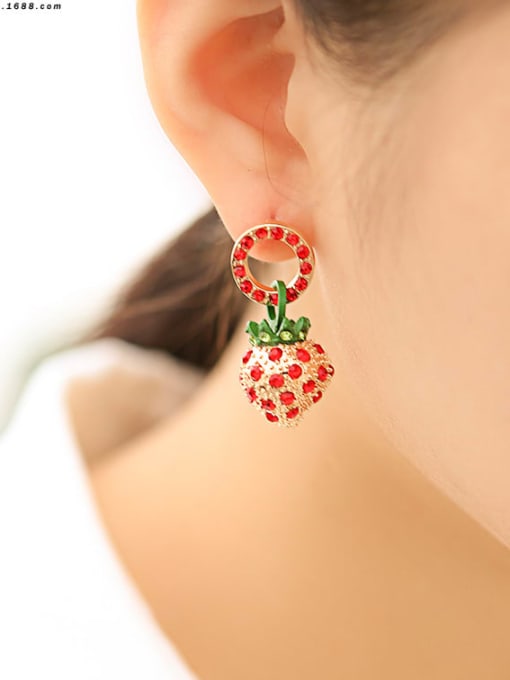 JMI Alloy Rhinestone Tassel Cute Drop Earring 2