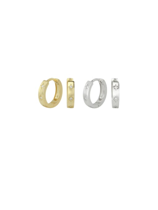 Jewel-Silver 925 Sterling Silver Geometric Minimalist Huggie Earring