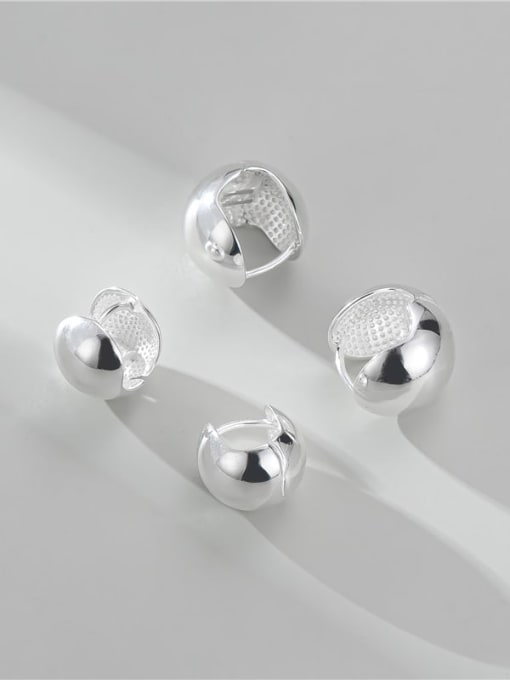 ARTTI 925 Sterling Silver Minimalist  Smooth Round Ball Stud Earring 0