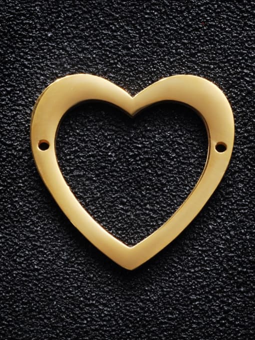 golden Stainless steel Heart Charm Height : 23 mm , Width: 23 mm
