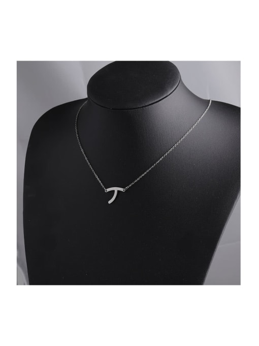 MEN PO Stainless steel letter Geometric Minimalist Necklace 0