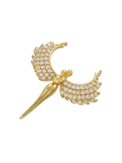 1#gold Brass Cubic Zirconia Platinum Angel Pendant
