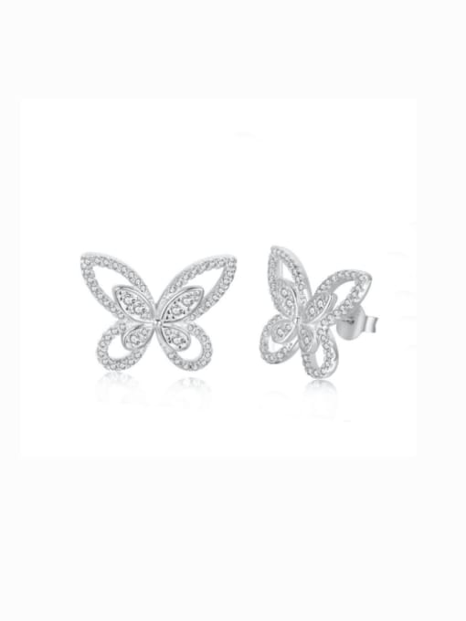 STL-Silver Jewelry 925 Sterling Silver Cubic Zirconia Butterfly Luxury Hook Earring 2