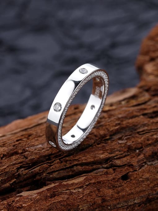 A&T Jewelry 925 Sterling Silver Geometric Minimalist Band Ring 1