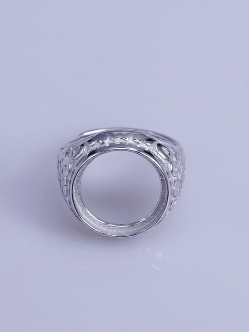 Supply 925 Sterling Silver 18K White Gold Plated Geometric Ring Setting Stone size: 14*14mm 0