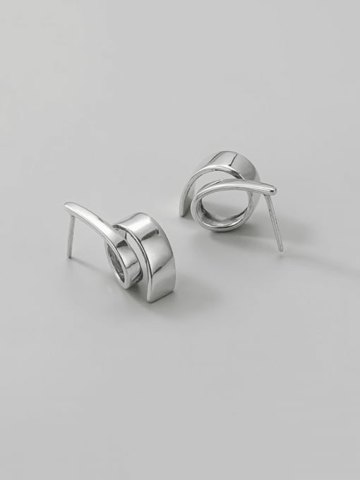 Smooth ring earrings 925 Sterling Silver Geometric Minimalist Stud Earring
