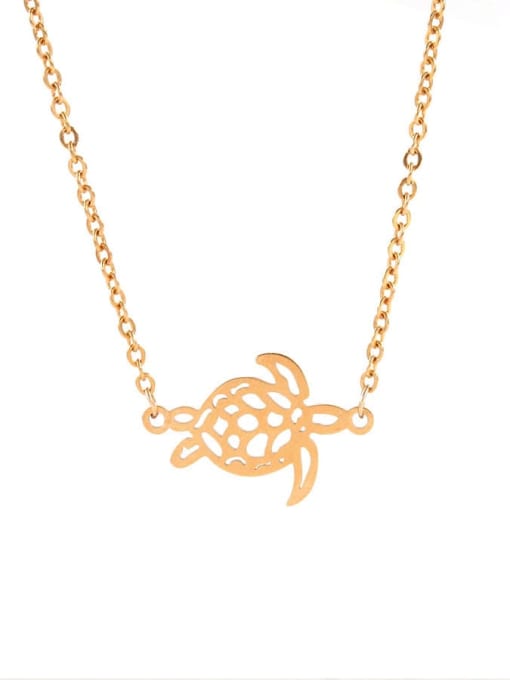 Rose Gold Stainless steel Turtle Trend Necklace