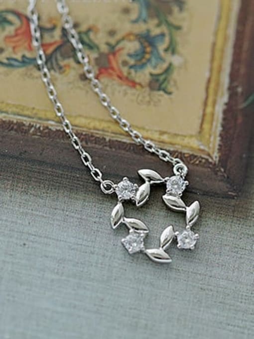 ZEMI 925 Sterling Silver Cubic Zirconia Flower Dainty Necklace 2