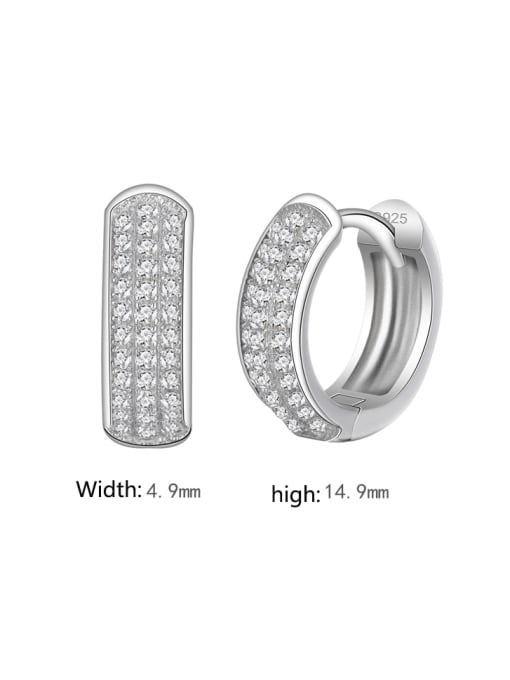 A&T Jewelry 925 Sterling Silver Cubic Zirconia Geometric Dainty Huggie Earring 2