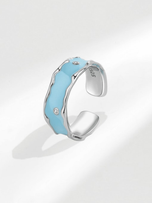 Platinum (male ring) 925 Sterling Silver Enamel Geometric Minimalist Band Ring
