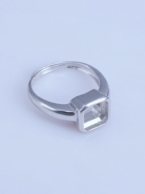Supply 925 Sterling Silver 18K White Gold Plated Square Ring Setting Stone size: 7*7mm 1
