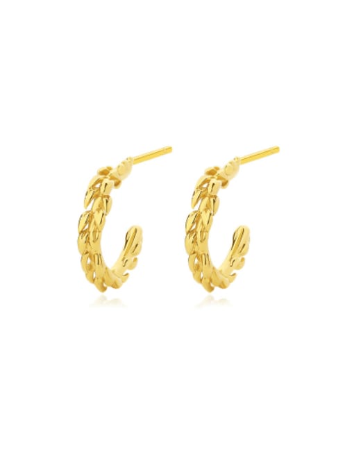 E2952 gold 925 Sterling Silver Geometric Minimalist Stud Earring