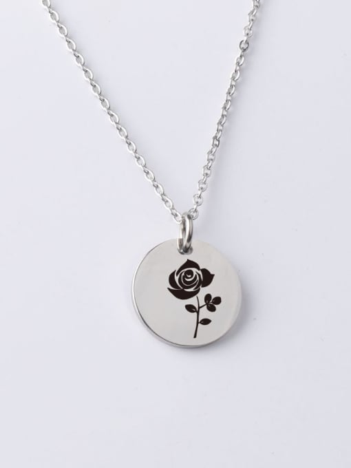 Steel color yp001 16 20mm Stainless steel Round Minimalist Necklace