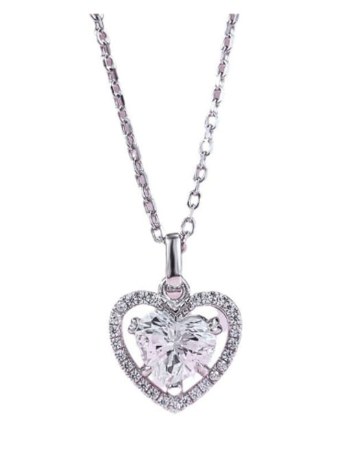M&J 925 Sterling Silver Cubic Zirconia Heart Dainty Necklace 0