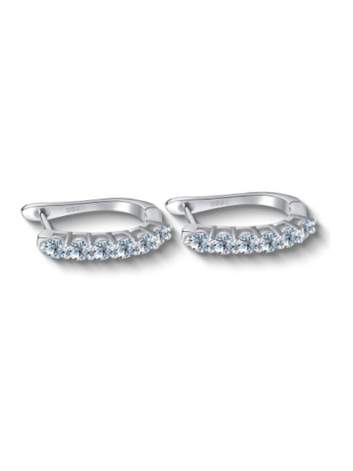 LOLUS 925 Sterling Silver Moissanite Geometric Dainty Huggie Earring 1