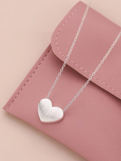 A3434 Electric Silver 925 Sterling Silver Heart Minimalist Necklace