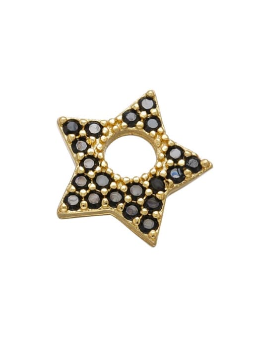 Gold Black Diamond Brass Diamond Gold Plated Five-pointed Star Pendant