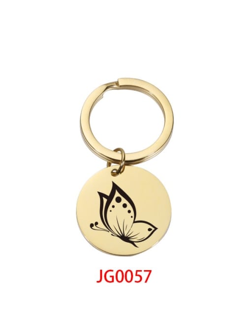 Butterfly jg0057 Stainless steel Laser Round DIY Charm