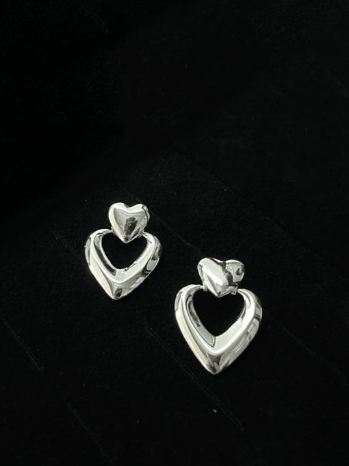 ARTTI 925 Sterling Silver Heart Minimalist Stud Earring 0