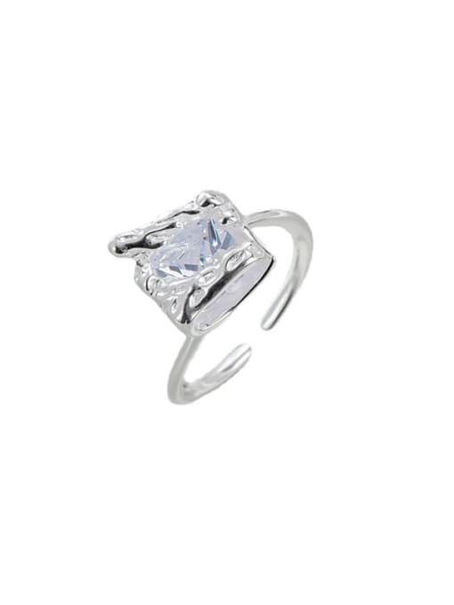 ARTTI 925 Sterling Silver Cubic Zirconia Square Vintage Band Ring 3