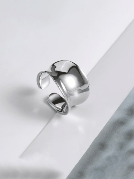 PNJ-Silver 925 Sterling Silver Geometric Minimalist Band Ring 1