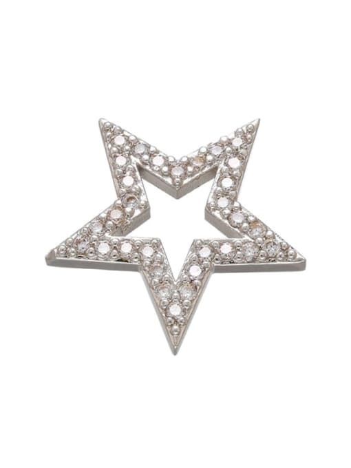White gold and white diamond Brass Diamond Gold Plated Five-pointed Star Pendant