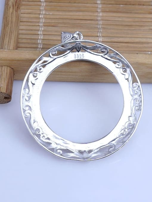 Supply 925 Sterling Silver Rhodium Plated Round Pendant Setting Stone size: 28*28mm 3