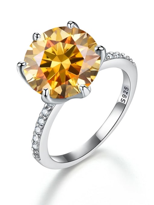 LOLUS 925 Sterling Silver Moissanite Flower Dainty Engagement Ring 3