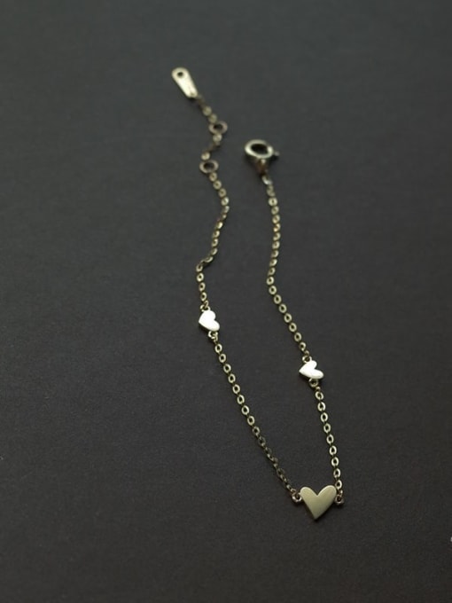 ZEMI 925 Sterling Silver Heart Dainty Adjustable Bracelet