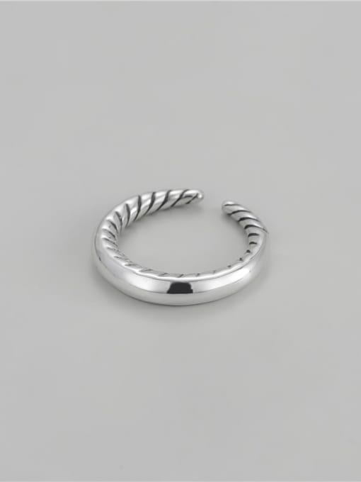 Glossy 925 Sterling Silver  Twist Round Vintage Band Ring