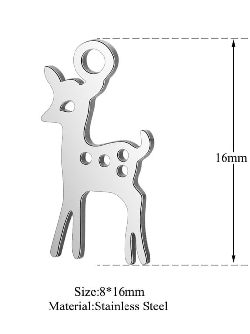 FTime Stainless steel Deer Charm Height : 8 mm , Width: 15.5 mm 1