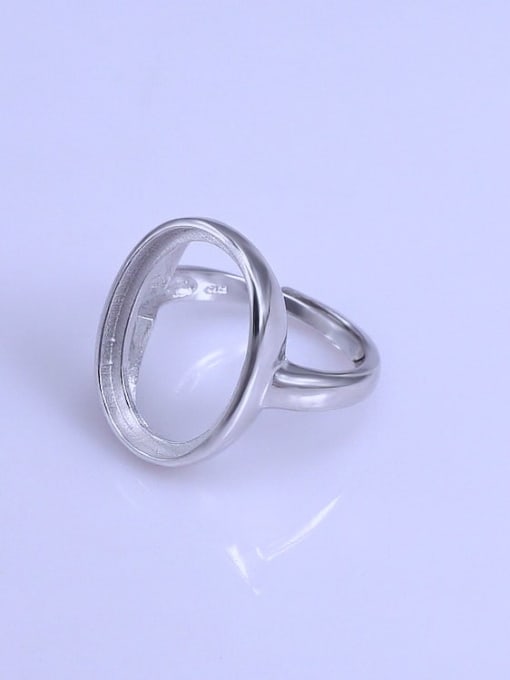 Supply 925 Sterling Silver 18K White Gold Plated Geometric Ring Setting Stone size: 15*20mm 1