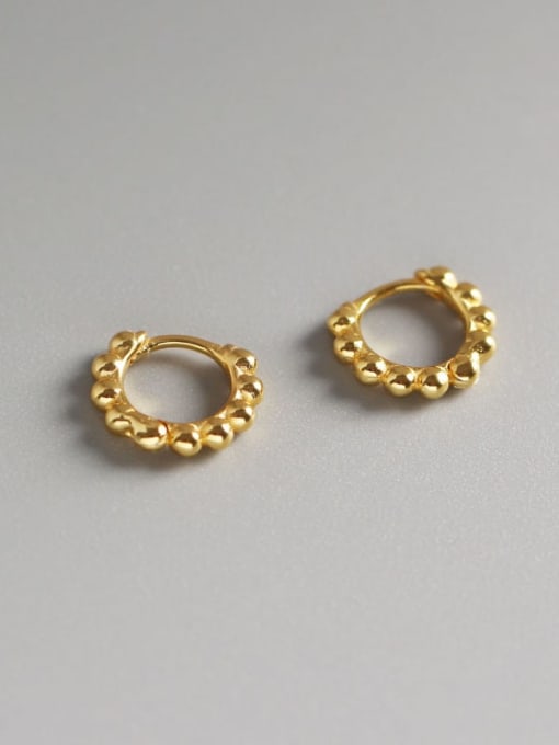 2#Small gold 925 Sterling Silver Geometric Minimalist Huggie Earring