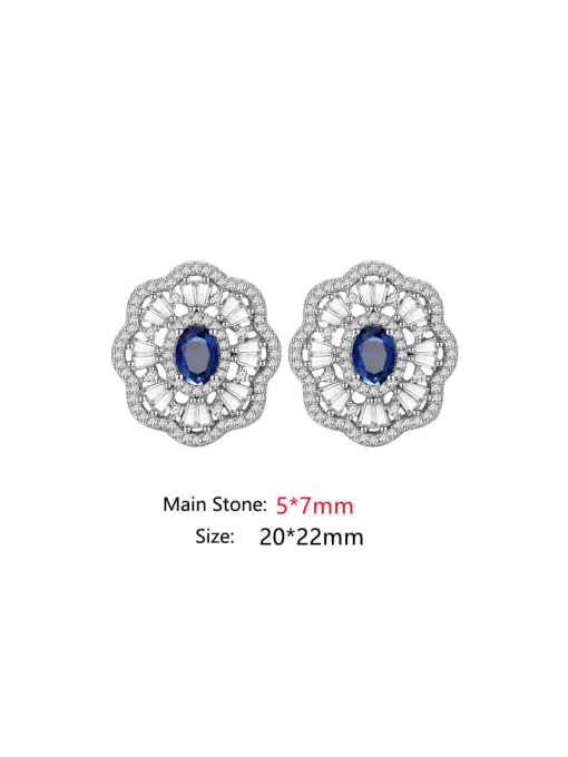 A&T Jewelry 925 Sterling Silver AAAAA Cubic Zirconia Flower Luxury Cluster Earring 3