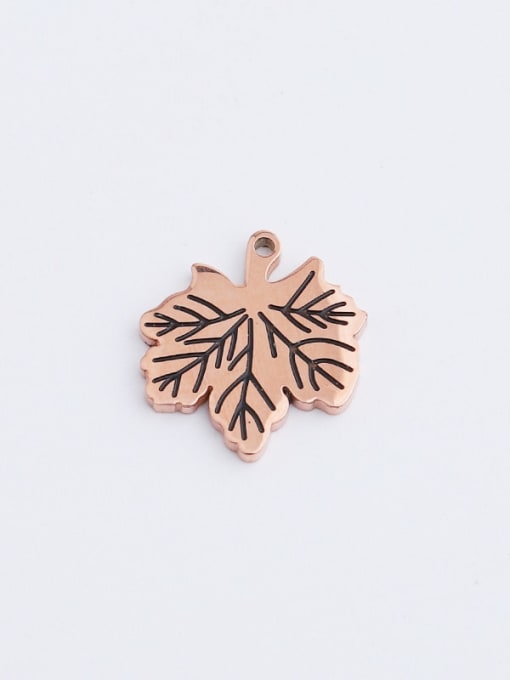 rose gold Stainless Steel Corrosion Smearing Maple Leaf Pendant