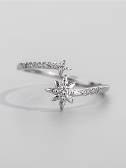 ARTTI 925 Sterling Silver Cubic Zirconia Star Vintage Band Ring