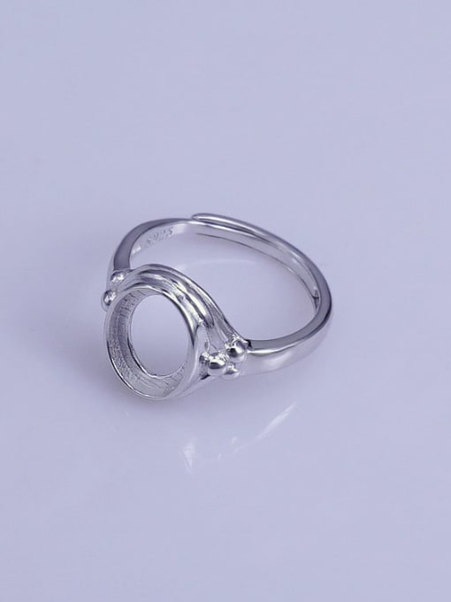 Supply 925 Sterling Silver 18K White Gold Plated Geometric Ring Setting Stone size: 8*10mm 1