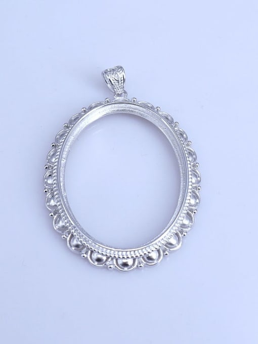 Supply 925 Sterling Silver Round Pendant Setting Stone size: 30*39m 0