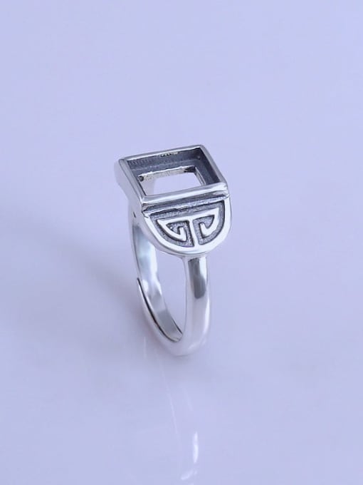 Supply 925 Sterling Silver Geometric Ring Setting Stone size: 6*8 8*10mm 1